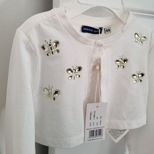 Girls White Bolero sweater SZ 4/5